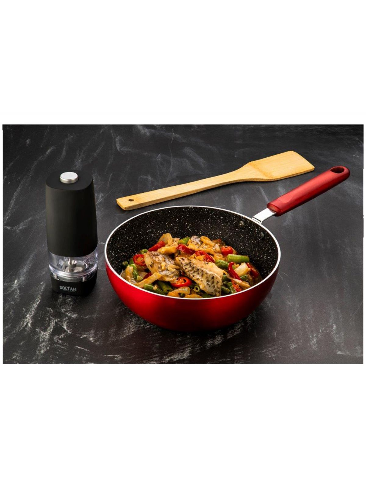 מארז ווק 20 ס”מ+ תרווד עץ +מטחנה סולתם