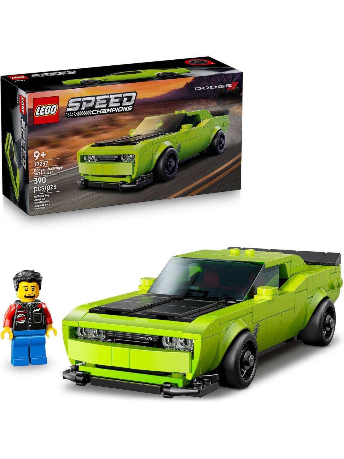 מכונית ספורט Dodge Challenger SRT Hellcat ירוקה לגו Lego Speed Champions 77237
