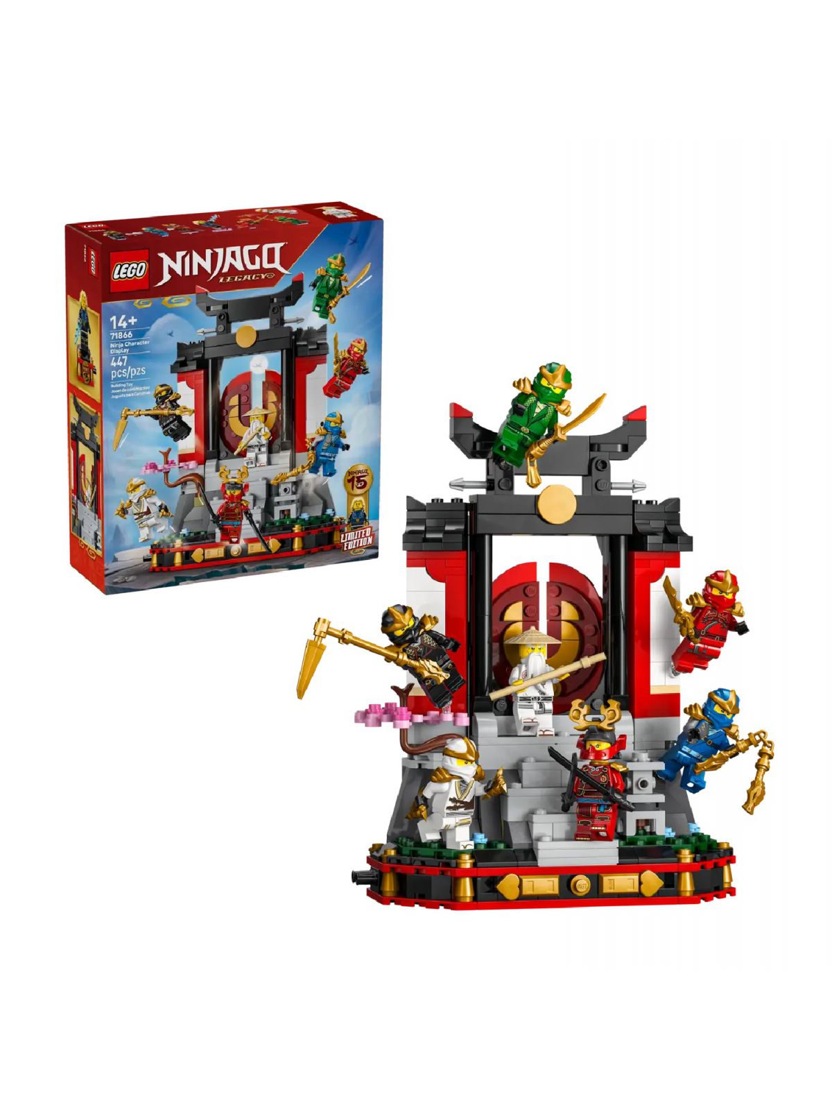 תצוגת דמויות נינגה מהדורת חגיגות 15 שנה לגו LEGO Ninjago 71866