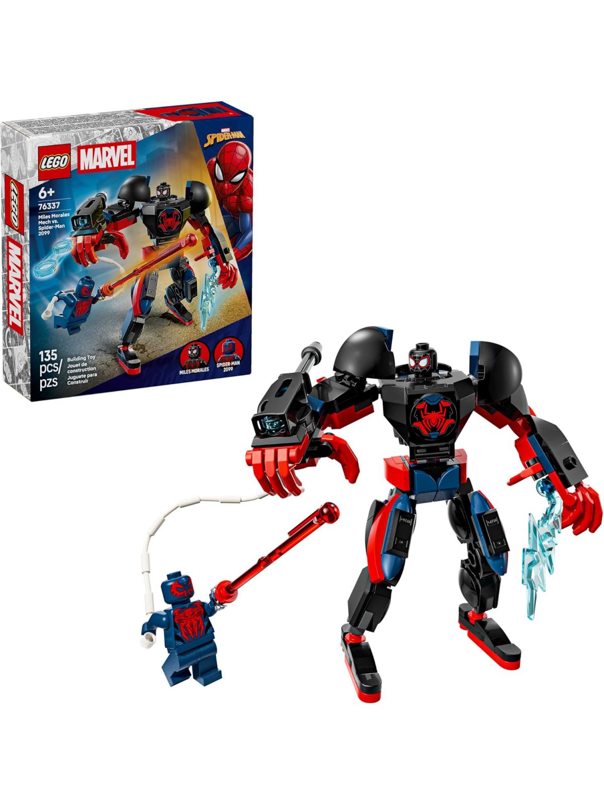 רובוט מיילס מוראלס נגד ספיידרמן 2099 לגו LEGO Super Heroes Marvel 76337