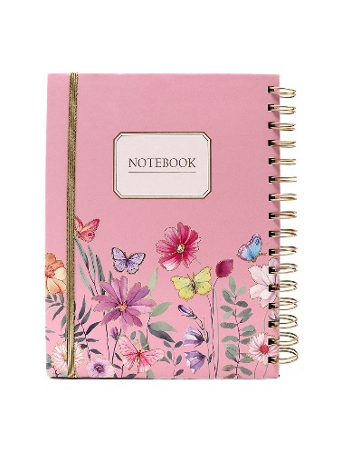 מחברת  PU פרחונית כריכה קשה B5 ספיראלה עם גומי