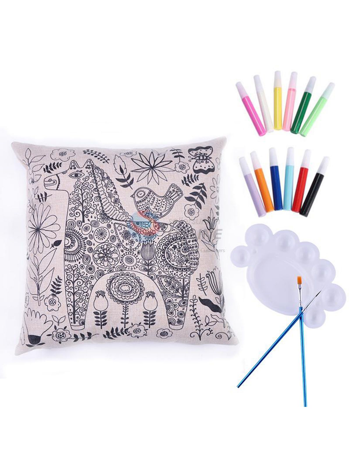 ART COLORING PILLOW