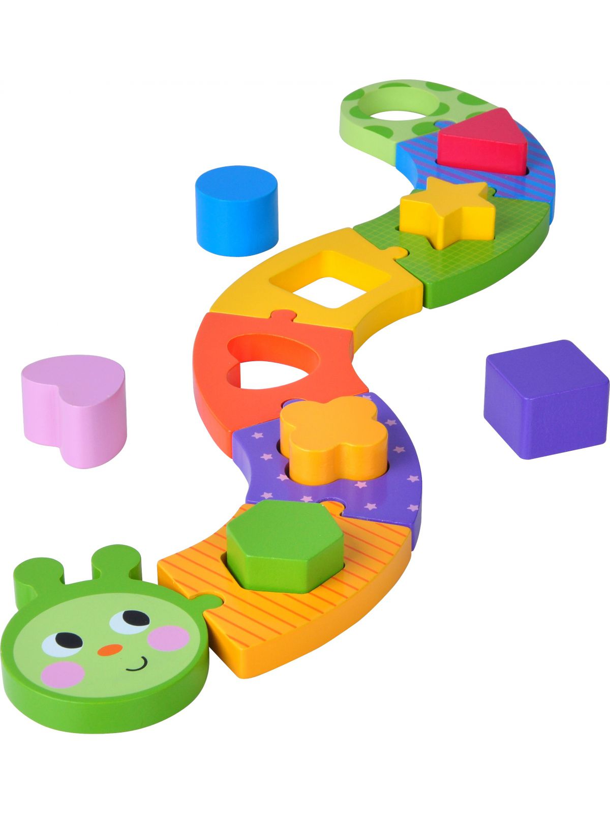 זחל התאם צורות צבעוני עץ