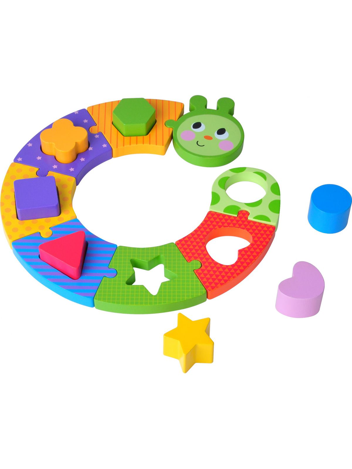 זחל התאם צורות צבעוני עץ