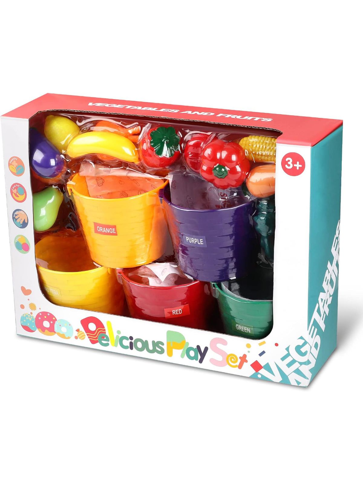 סט משחק התאמת צבעים פירות וירקות