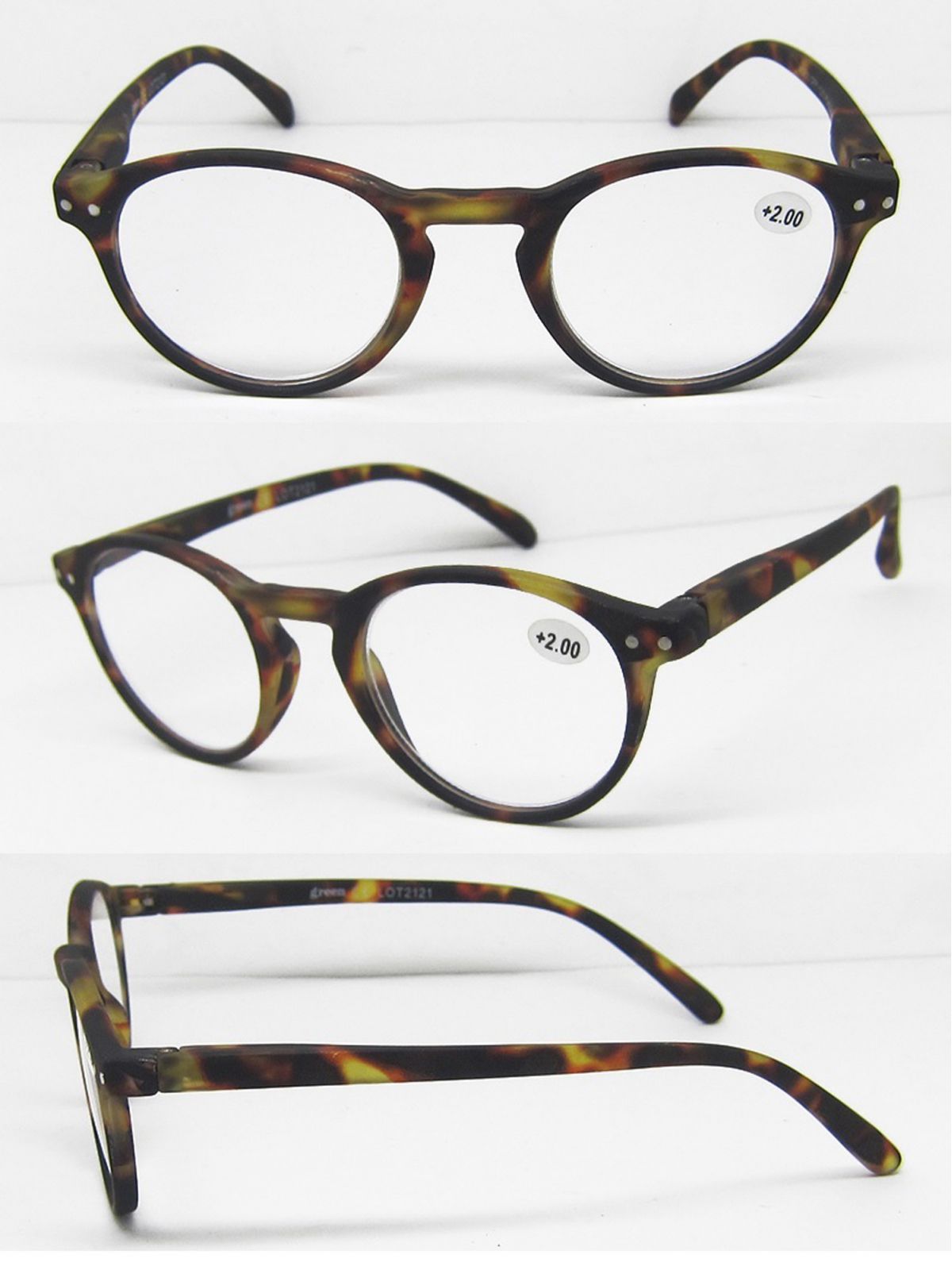 משקפי קריאה דגם GR03 צבע חום טורטויס מידה 2.00+