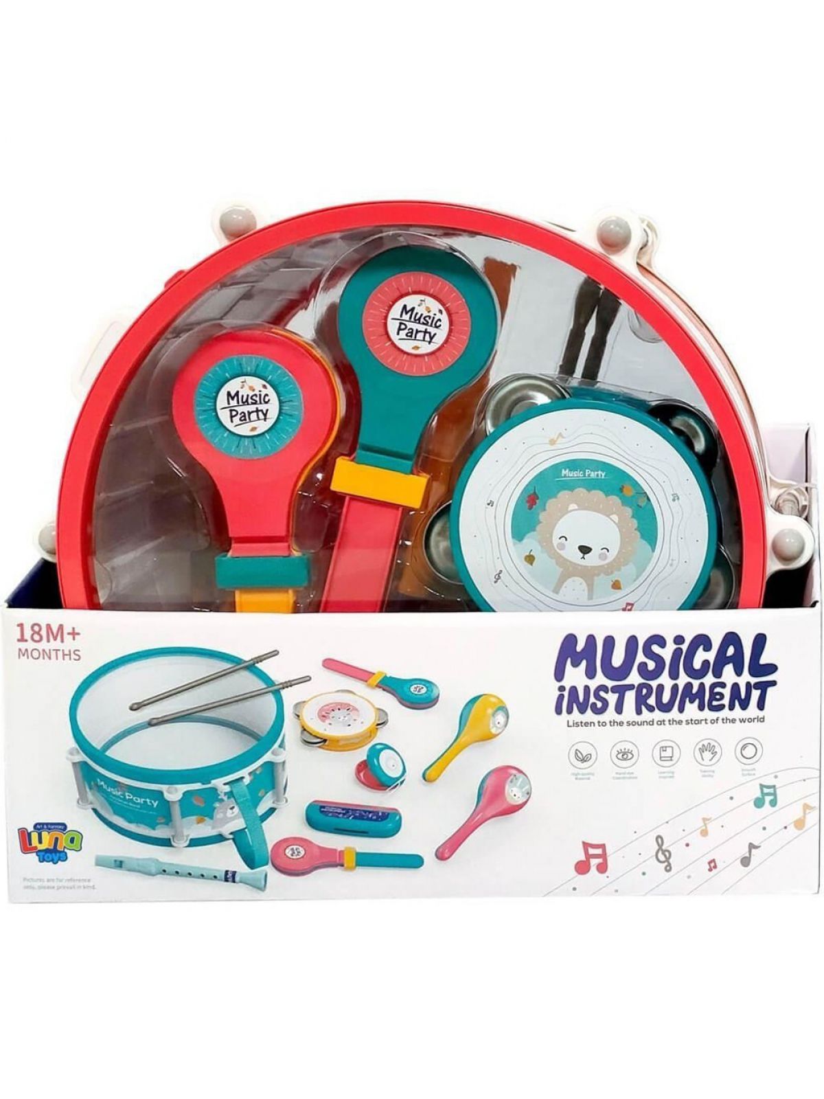 סט המוזיקלי במארז תוף צבעים שונים