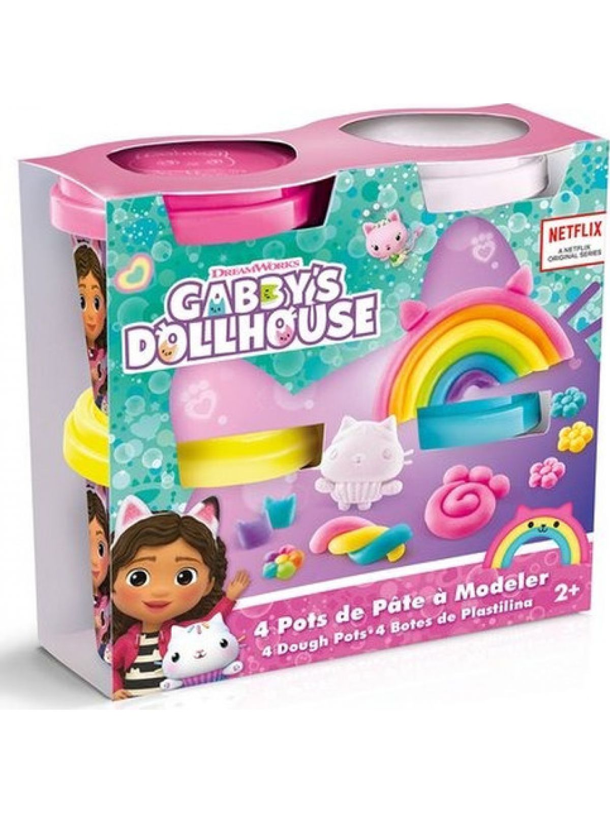 בית הבובות של גבי- בבצק משחק צבעוני 4 צבעים