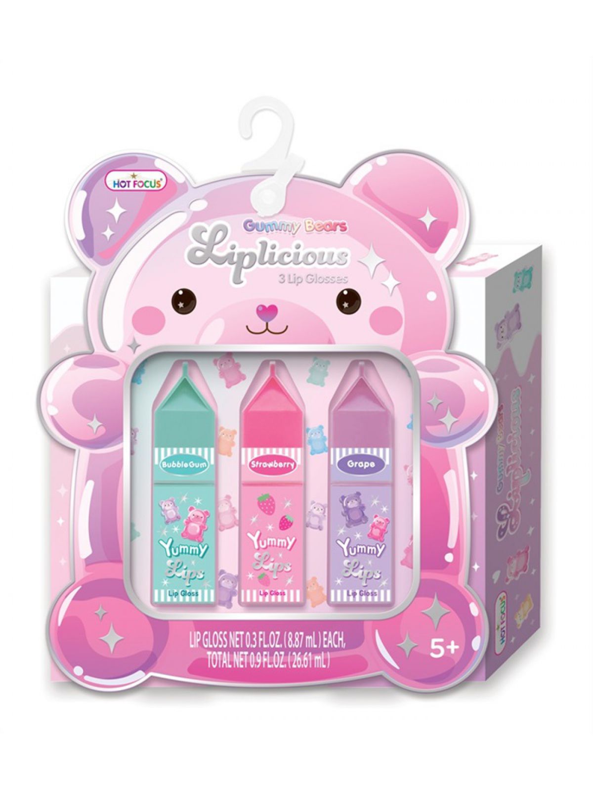 ערכת ליפ גלוס דובי 3  טעמים HOT FOCUS