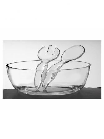 סט 3 חלקים כולל קערה וכפות הגשה אקריל SOLTAM