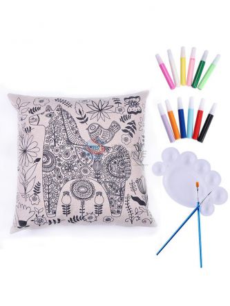 ART COLORING PILLOW