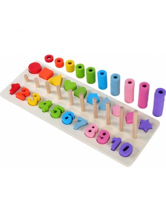 משחק התאם צורות ומספרים עץ