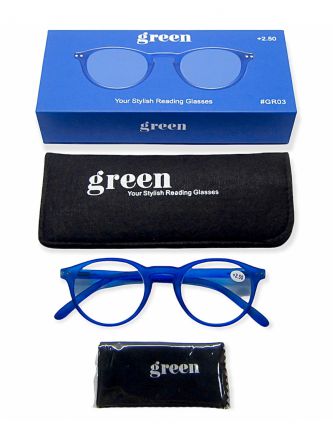 משקפי קריאה דגם GR03 צבע כחול מידה 3.00+