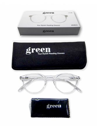 משקפי קריאה דגם GR03 צבע לבן קריסטל מידה 3.00+