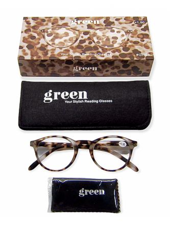 משקפי קריאה דגם GR03 צבע אפור טורטויס מידה 3.00+